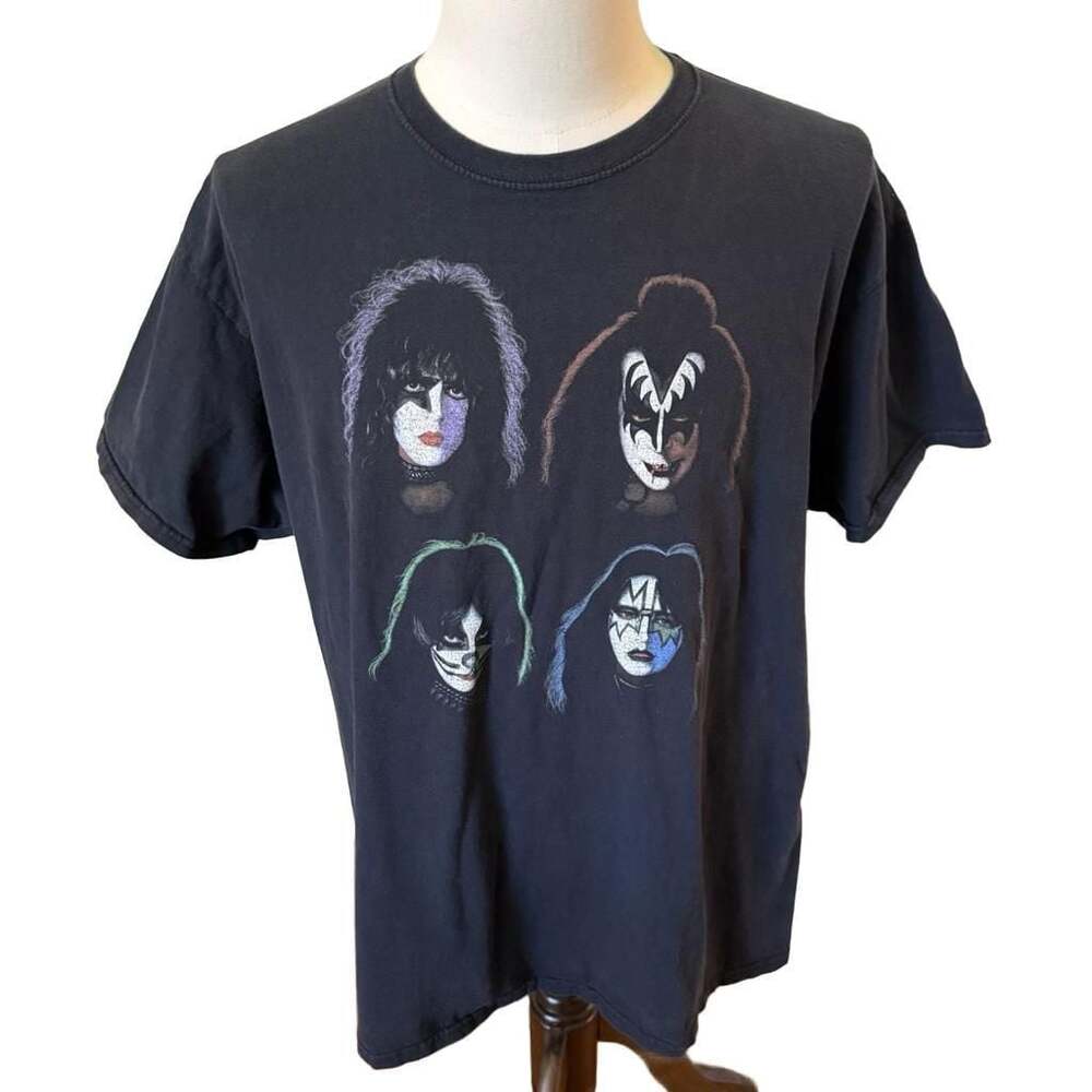 Vintage Jerzees Kiss Band Faces Graphic T-Shirt XL
